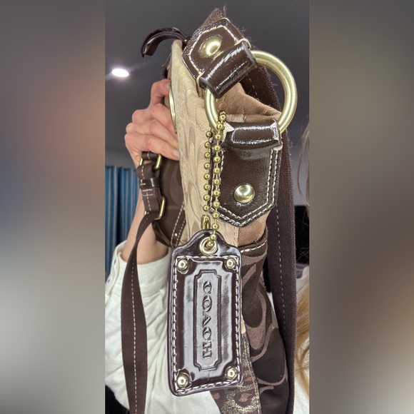 Coach Signature Patchwork STUDDED Demi File Bag crossbody style 20348 - Picture 16 of 17